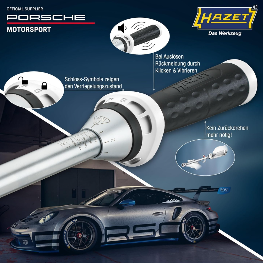 Hazet X Porsche Motorsport 1/2" Torque Wrench (40 - 200 Nm)