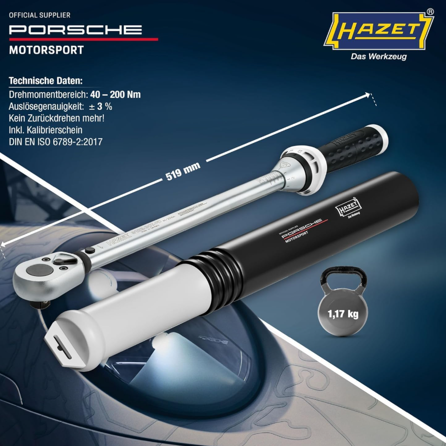 Hazet X Porsche Motorsport 1/2" Torque Wrench (40 - 200 Nm)