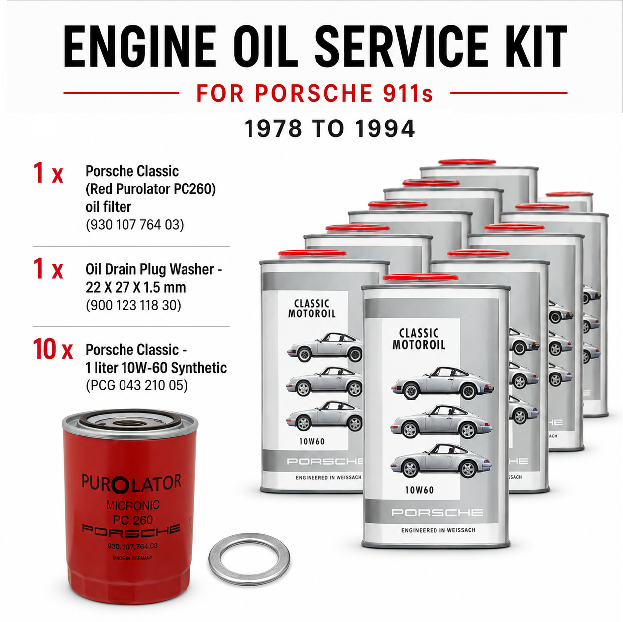 911 Engine Oil Service Kit (1978-1994)